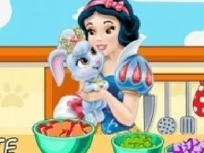 alba ca zapada si gatit supa de legume