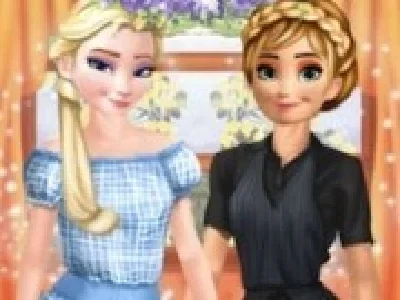 anna si elsa in tinuta de munca