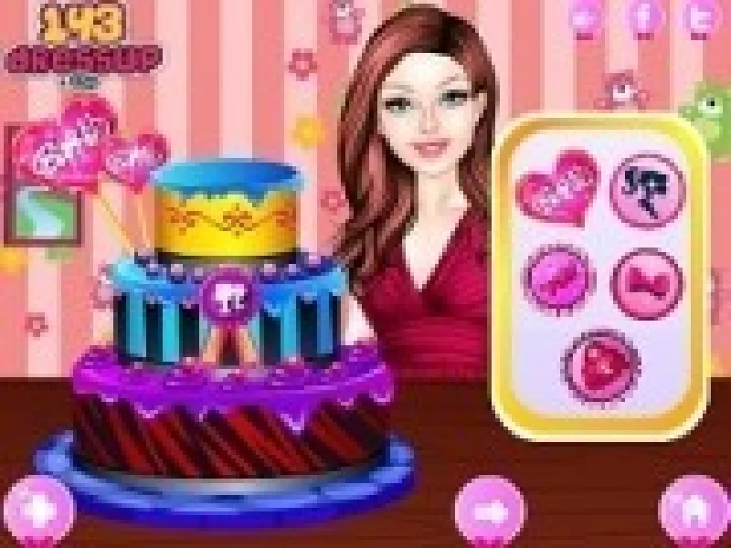 barbie decoreaza tortul cu glazura
