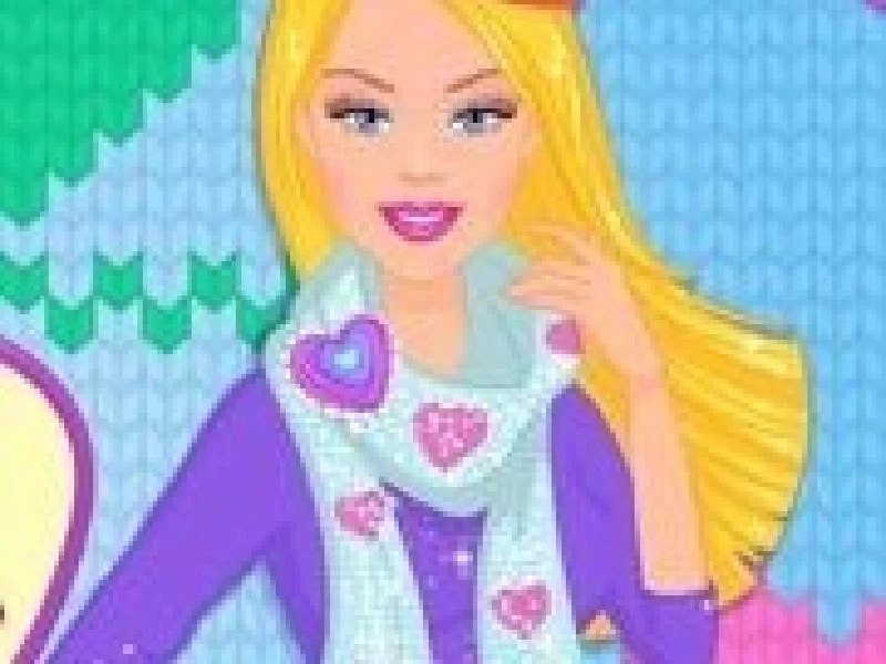 barbie ellie tricoteaza esarfe