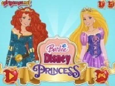 barbie printesa disney de coafat si imbracat