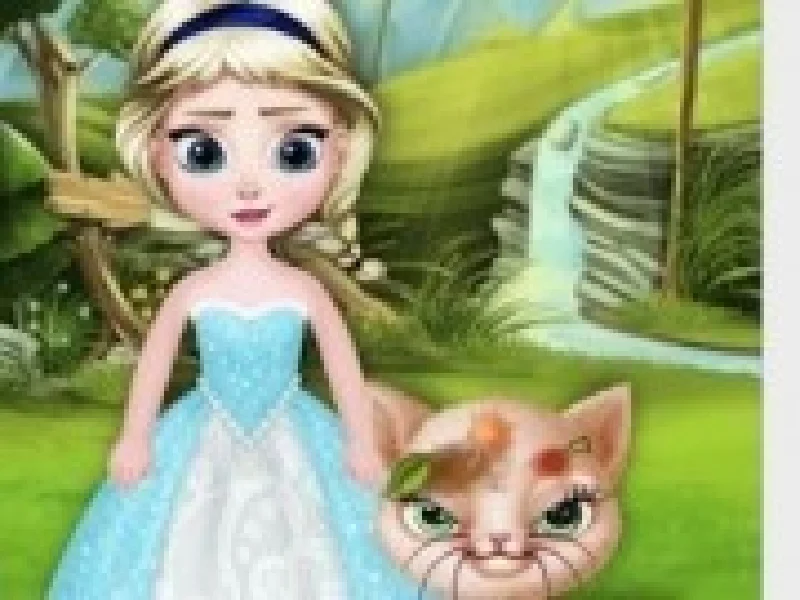 bebe elsa salveaza pisica