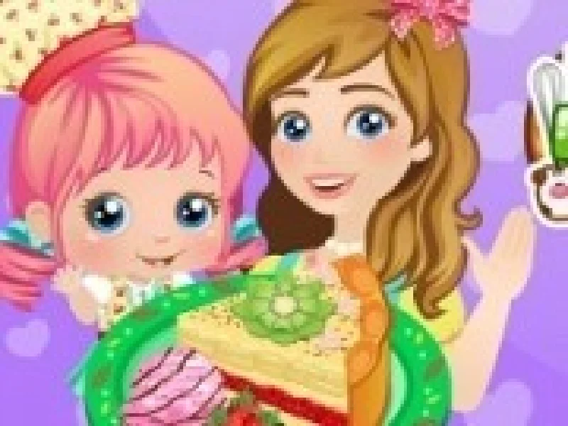 bebelusa alice gateste placinta cu mama