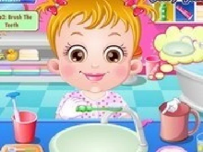 bebelusa hazel spala pe dinti