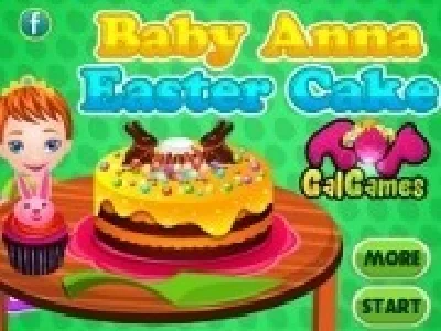 bebelusul anna gateste tort pentru paste