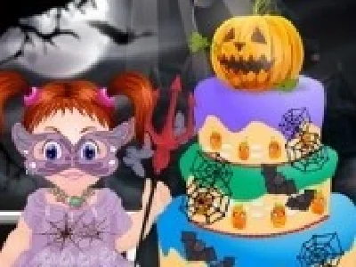 bebelusul emma gateste tort de halloween