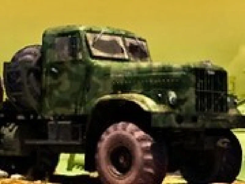 camioane de armata cu remorca 3d