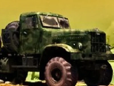 camioane de armata cu remorca 3d