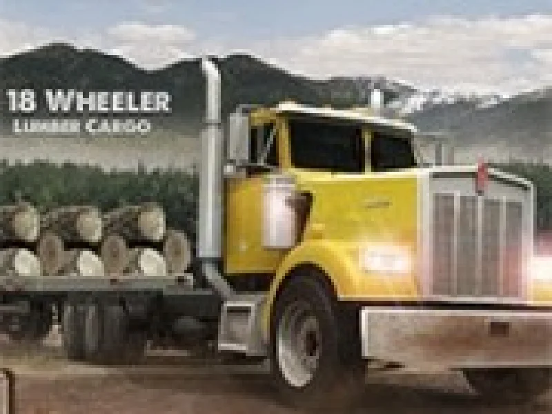 camion cu 18 roti la carat de lemn