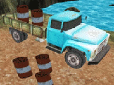 camioneta 3d de carat butoaie toxice
