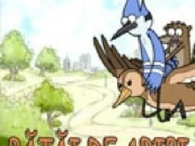 mordecai si rigbi zboara peste masini