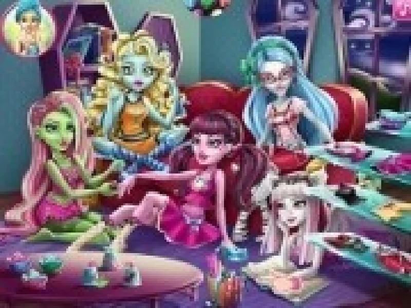 petrecerea in pijamale a fetelor monster high