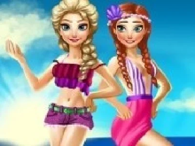 imbraca surorile din regatul de gheata la mare