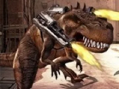 dinozaurul rex cu distrugeri de arme