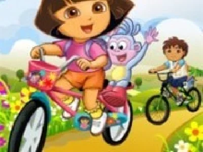 dora si diego in curse cu bicicleta