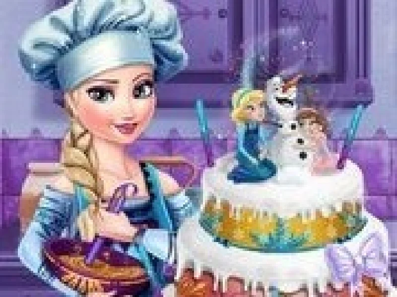 elsa decoreaza tortul de nunta