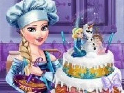 elsa decoreaza tortul de nunta
