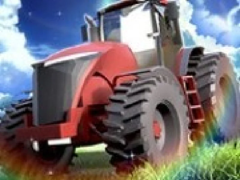 fermierul conduce tractorul de ferma cu remorca