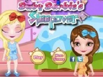fetita barbie si prietenii in petrecerea de pijama