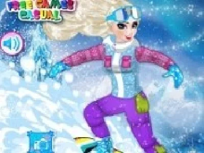 imbraca pe elsa frozen la snowboard