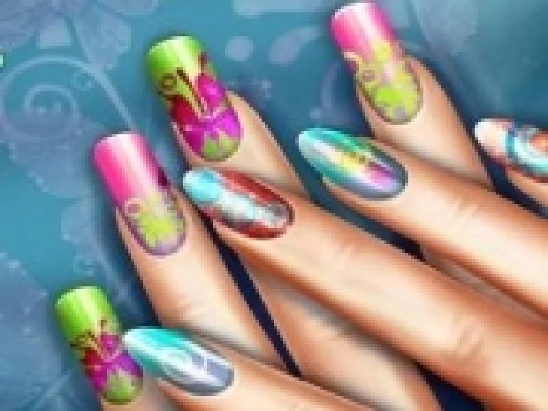 manichiura in stilul floral