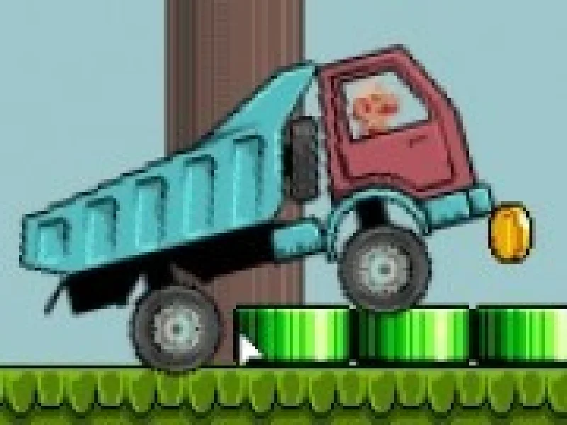 mario conduce camionul cu suspensii