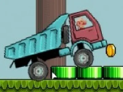 mario conduce camionul cu suspensii