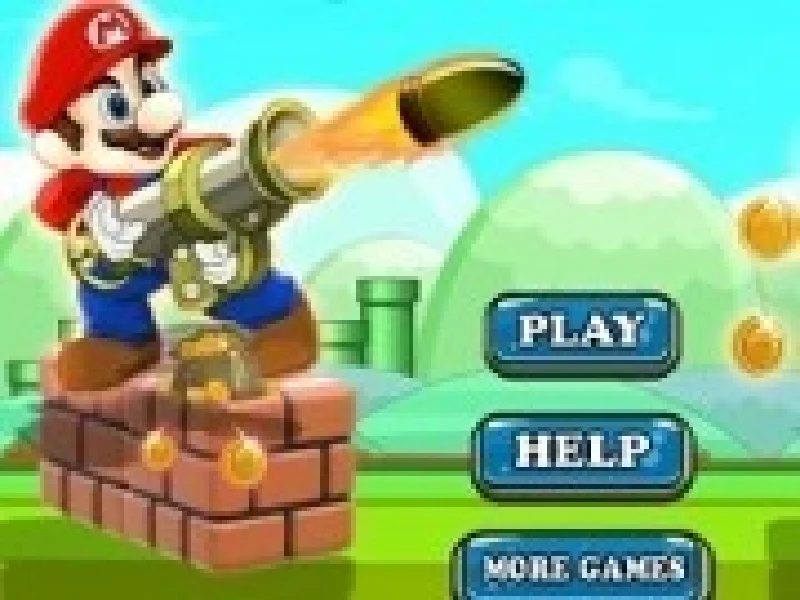 mario trage cu bazooka