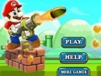 mario trage cu bazooka