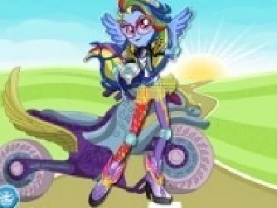 moda rainbow dash de motociclista