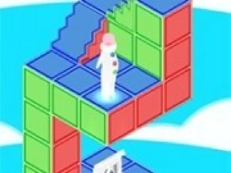 omul prins in puzzle de cuburi