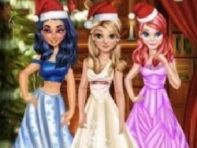 petrecerea de craciun cu printesele prietene