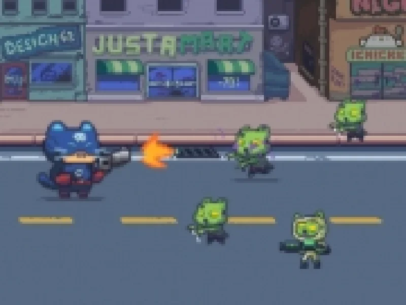 pistolarul pisica vs zombi