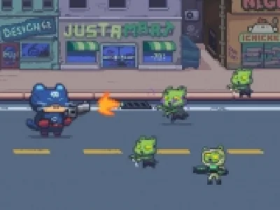 pistolarul pisica vs zombi