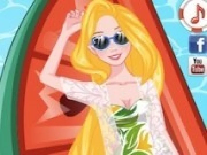 rapunzel relaxare la piscina