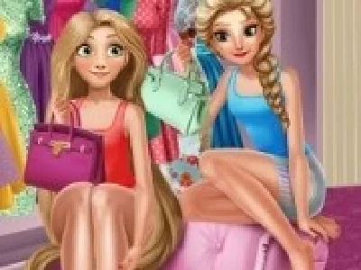 rapunzel si elsa frozen la cumparaturi