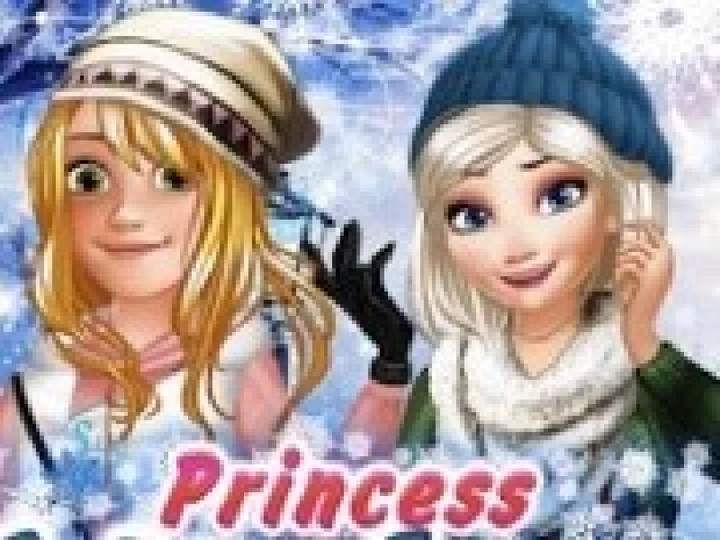 rapunzel si elsa in tinute de iarna