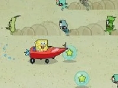 spongebob pantaloni patrati conduce masina de curse
