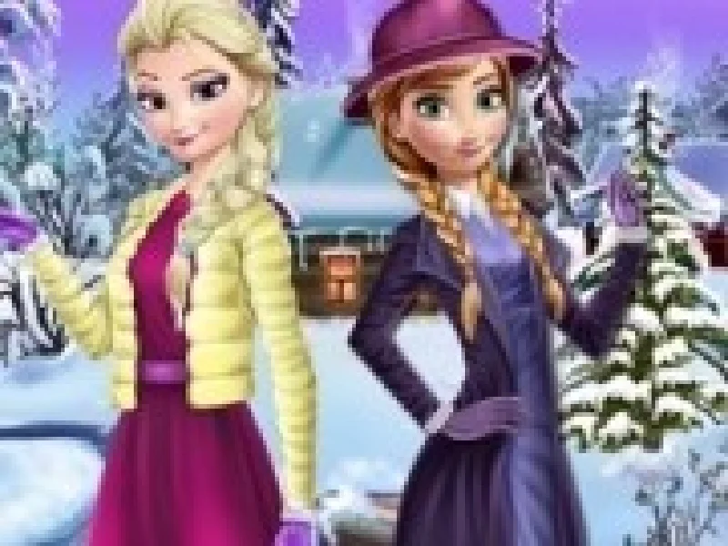 surorile frozen imbracat de iarna