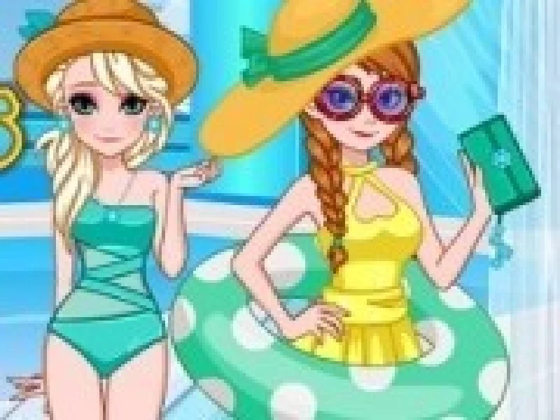 surorile frozen la petrecerea cu piscina