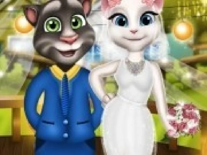 talking tom si angela in costume de nunta