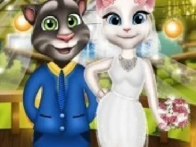 talking tom si angela in costume de nunta