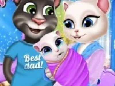 talking tom si angela ingrijesc copilul