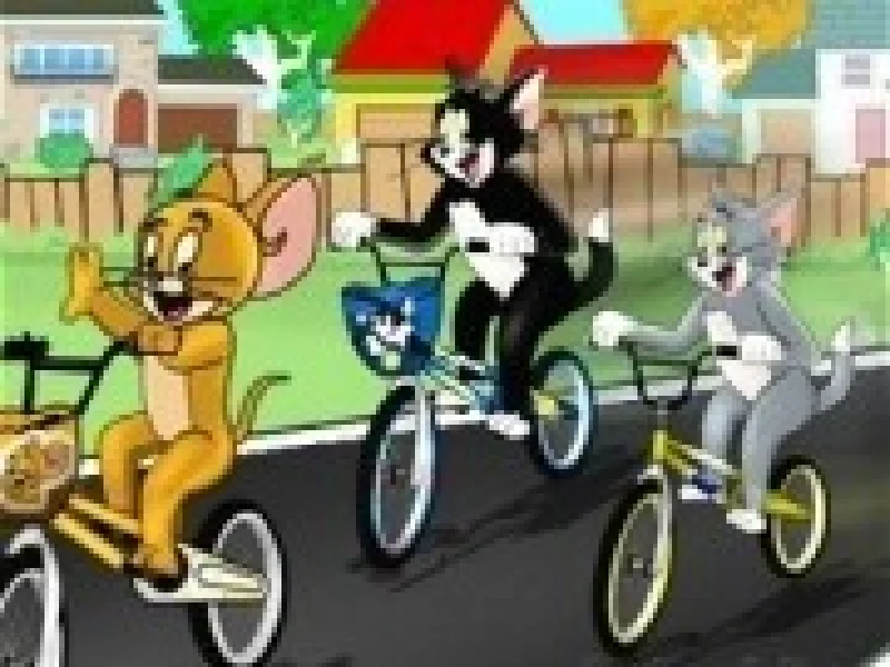 tom si jerry curse pe biciclete cu nitro
