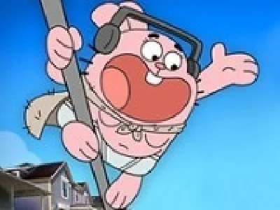 urmareste pe tatal lui gumball pe stalp